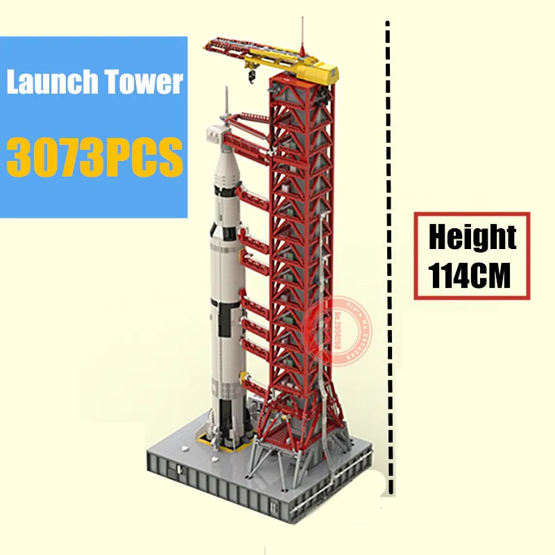 

New 122CM Space Apollo Saturn-V Launch Umbilical Tower FOR 21309 Fit Legoings Technic Building Blocks Bricks Gift Kid Christmas