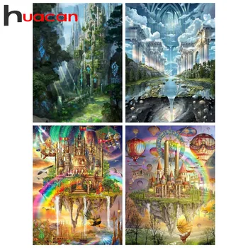 

Huacan Diamond Painting Full Drill Scenery Diamond Art Mosaic Fantasy Embroidery Cross Stitch Building Diamond Art