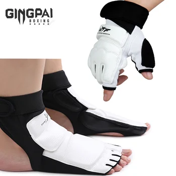Volwassen Kind Bescherm Handschoenen Taekwondo Foot Protector Enkel Ondersteuning Vechten Voetbeschermplaat Kickboksen Boot Wtf Goedgekeurd Palm Beschermen