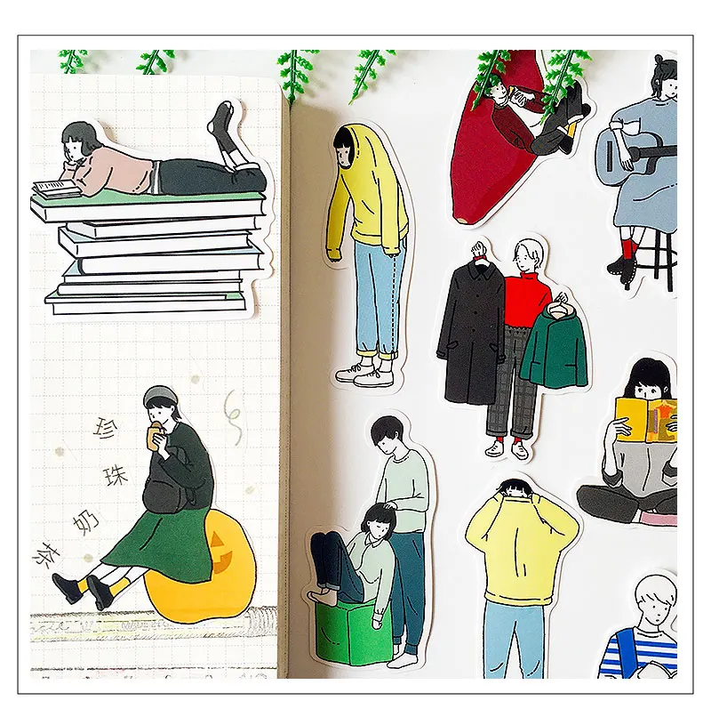 17PCS Illustration everyday cute Stickers