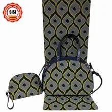 Высококачественная африканская парафинированная ткань сумочка набор, красивая женская сумка на плечо подходящая 6 ярдов африканская восковая ткань для вечерние