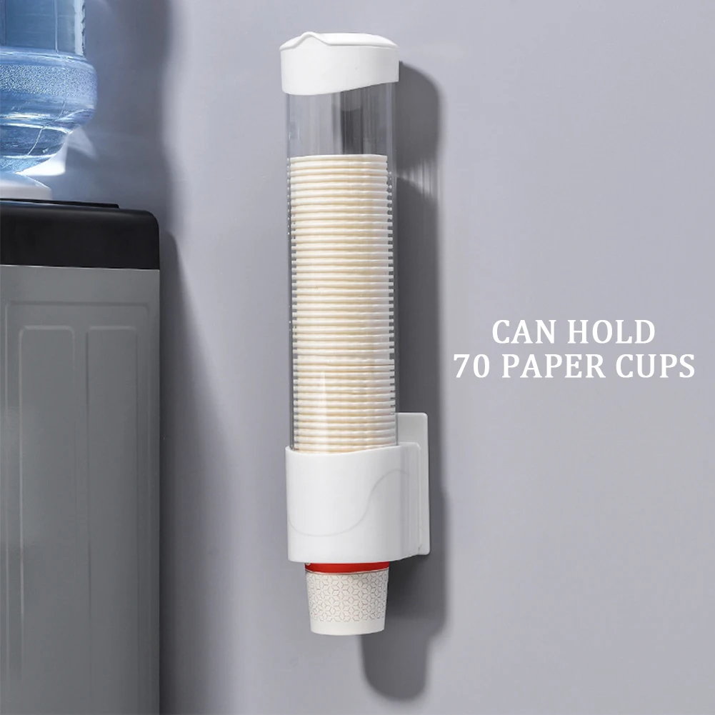 Party Supplies Living Room Wall Mounted Storage Rack Plastic Cup Dispenser Large Capacity Anti Dust Office Transparent Hotel