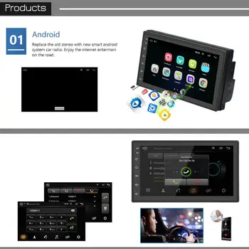 

Hot 2 Din Android radio 7inch GPS Navigation Voice Control MP5 Audio PC Table Car Multimedia Player Rearview Backup