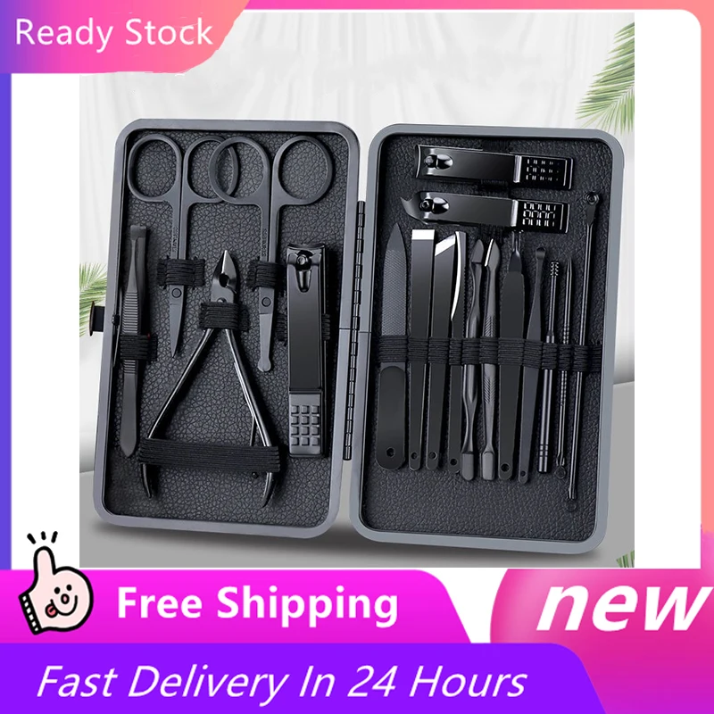 

18 In 1 Manicure Cutters Nail Clipper Set Household Stainless Steel Ear Spoon Nail Clippers Pedicure Nail Scissors Tool