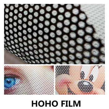 

SUNICE Bus Advertising Use One-Way Perforated Vinyl Privacy Window Film Adhesive Glass Wrap Roll 54inx100ft / 1.37mx30m