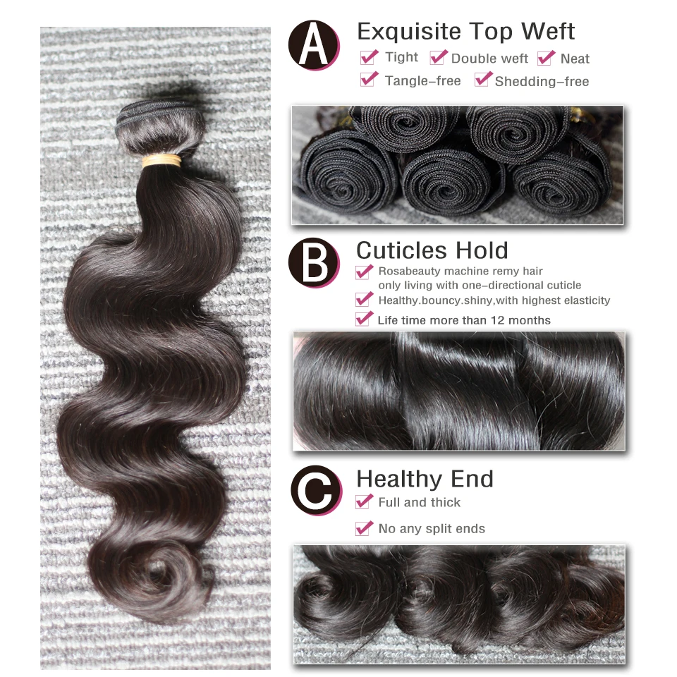 Rosabeauty 10A Brazilian Hair Body Wave 1/3/4 Pcs 100% Unprocessed Human Hair Weave 6-28 Inch Bundles Virgin Hair Extension Rosabeauty 10A Brazilian Hair Body Wave 1/3/4 Pcs 100% Unprocessed Human Hair Weave 6-28 Inch Bundles Virgin Hair Extension