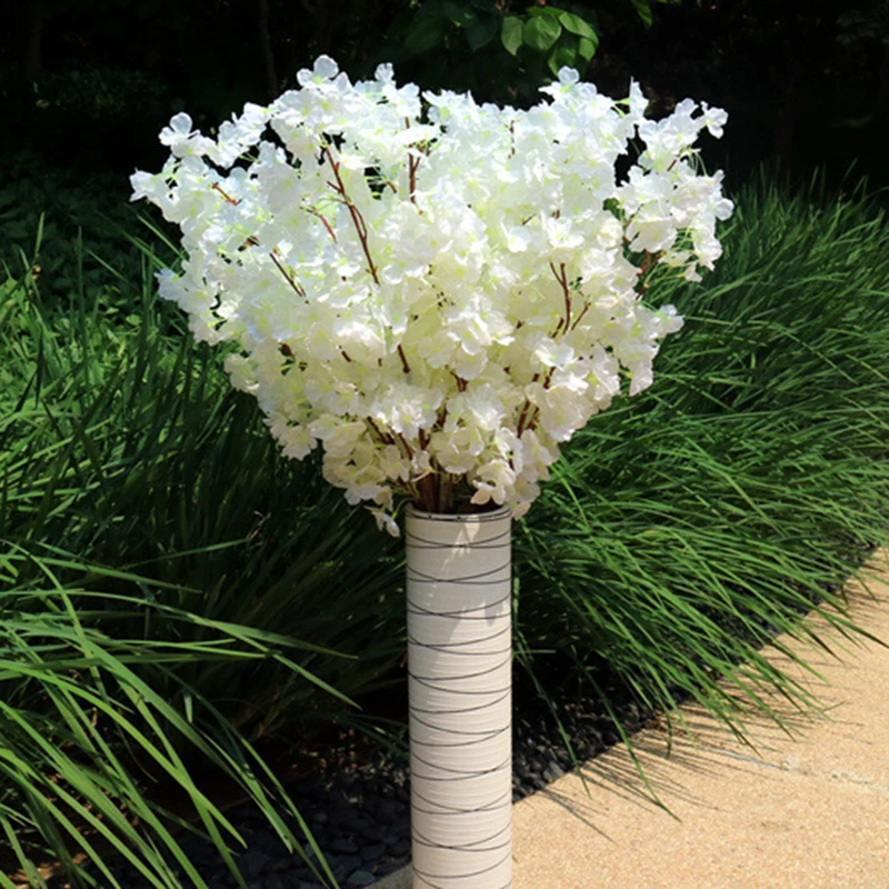 

Simulation Cherry Blossom Branch Wedding Decoration 160 Heads Fake Sakura Encrypted Ribbon Pear Tree Branch Twig Flower