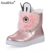 Женские ботильоны ручной работы; сезон осень-зима; модная новая обувь из искусственной кожи на плоской подошве; женские теплые ботинки с круглым носком и бантом-бабочкой; Цвет серебристый, золотой; E198