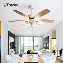 52 дюймов деревянный потолочный вентилятор древесины с ремешком для руки переключатель потолочные вентиляторы с светильник белый Энергосберегающая Ventilador De Techo