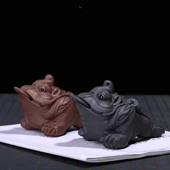 

Purple Clay Golden Toad Jin Chan Tea Pet Toy Chinese Tea Ceremony Yixing Home Decoration Ceramic Ornaments Gift High Quality