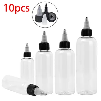 

10pcs 30ml 60ml 120ml PET Transparent Dropper Bottles Empty E Liquid Oil Juice Vape Containers with TWIST Top Caps