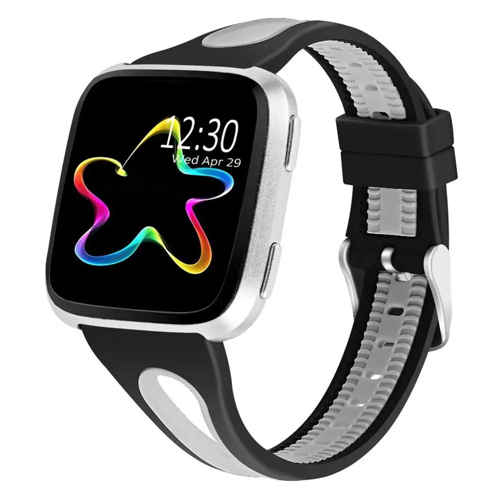 Мягкий силиконовый ажурный спортивный ремешок сменный для Fitbit Versa Lite унисекс