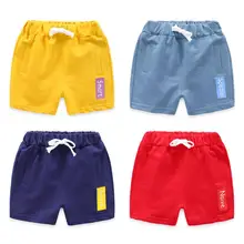 Детские летние повседневные спортивные хлопковые шорты ярких цветов для мальчиков