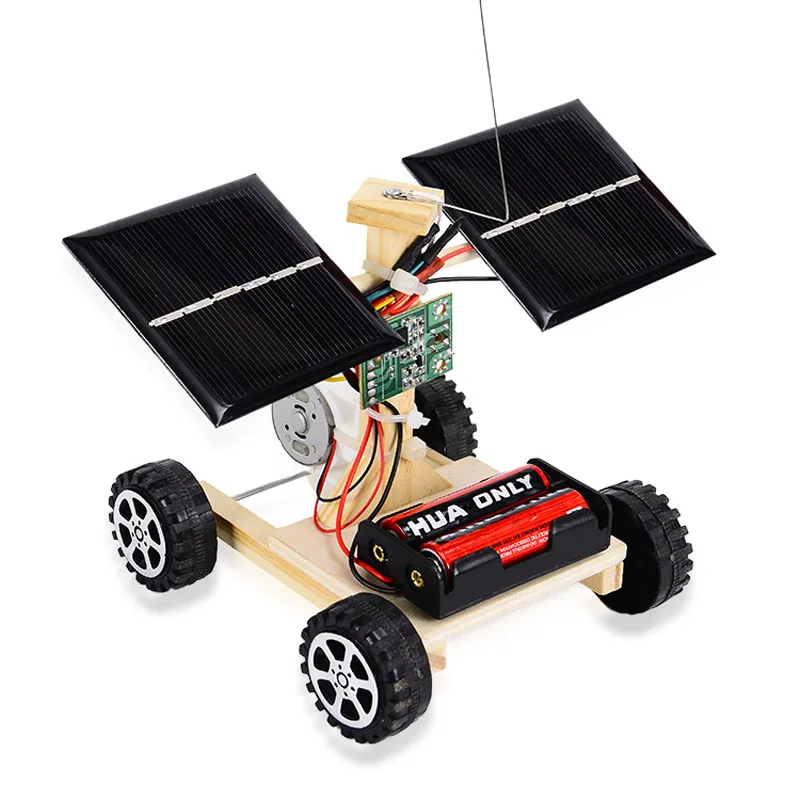 

1Set DIY Mini Solar Wooden Car Assembly Wireless RC Vehicle Model DIY Solar RC Racing Car Model Science Educational Toys Car Kit