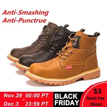 Мужские ботинки martin; Сезон Зима; Рабочая обувь со стальным носком с пунктурной защитой; высокие теплые ботильоны для женщин