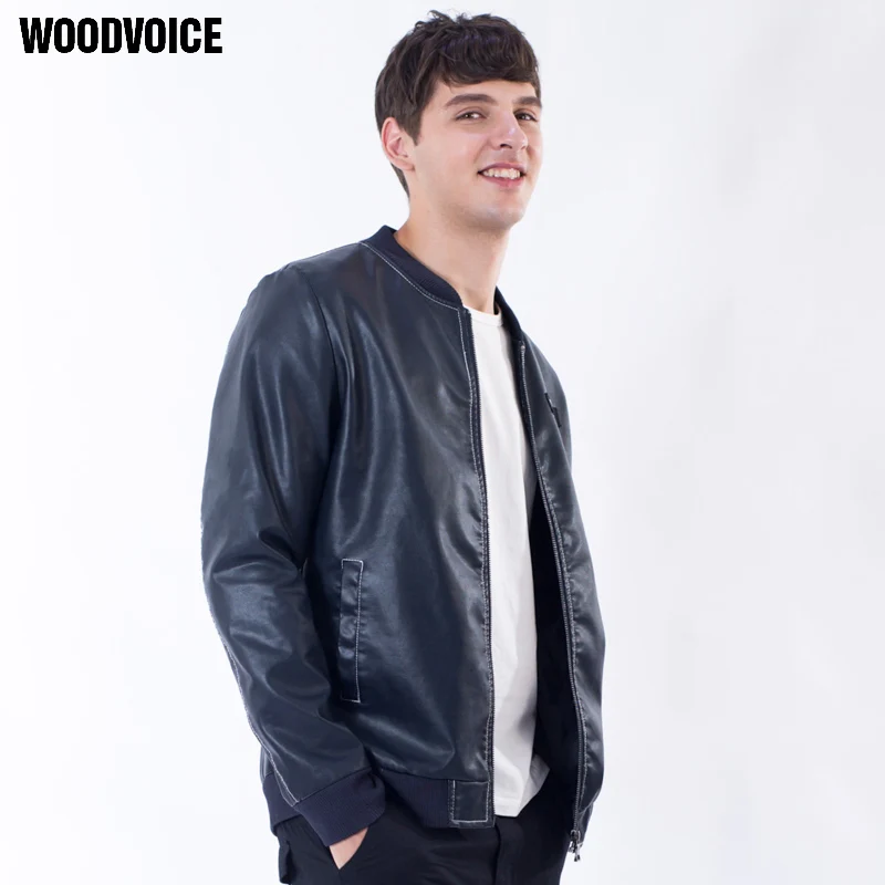 Woodvoice, брендовая одежда, куртки из искусственной кожи, мужские, приталенные, новые, Осень-зима, мужские кожаные куртки, мужская верхняя одежда, повседневные пальто