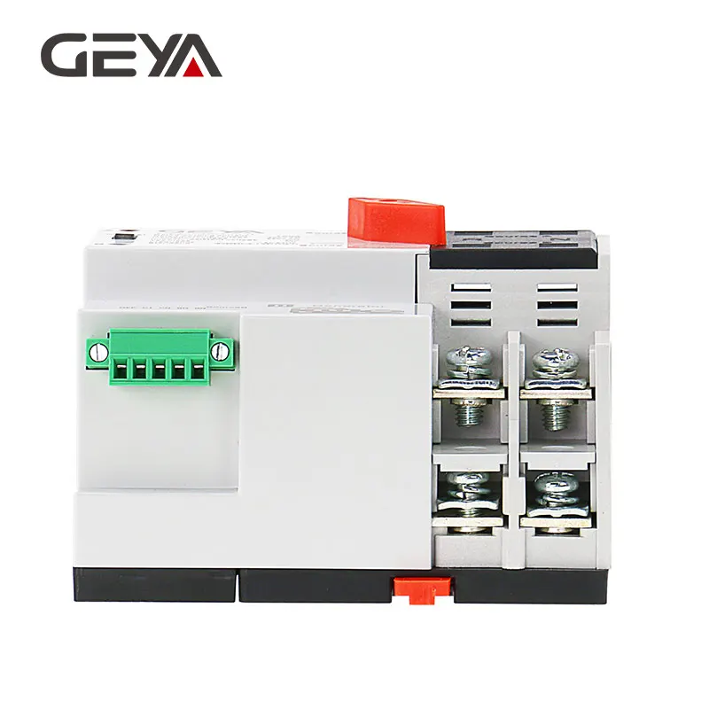 GEYA Din Rail 220V 2Pole ATS автоматический переключатель мощности 63a A 50/60 Гц PC Grade
