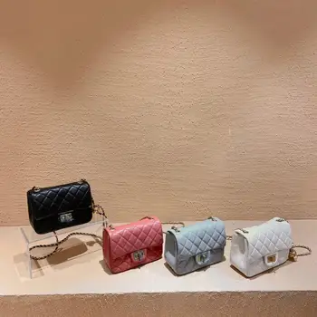 

New high quality leather fashion versatile fashion lattice chain Bag Handbag Shoulder Bag Messenger Bag women's bag
