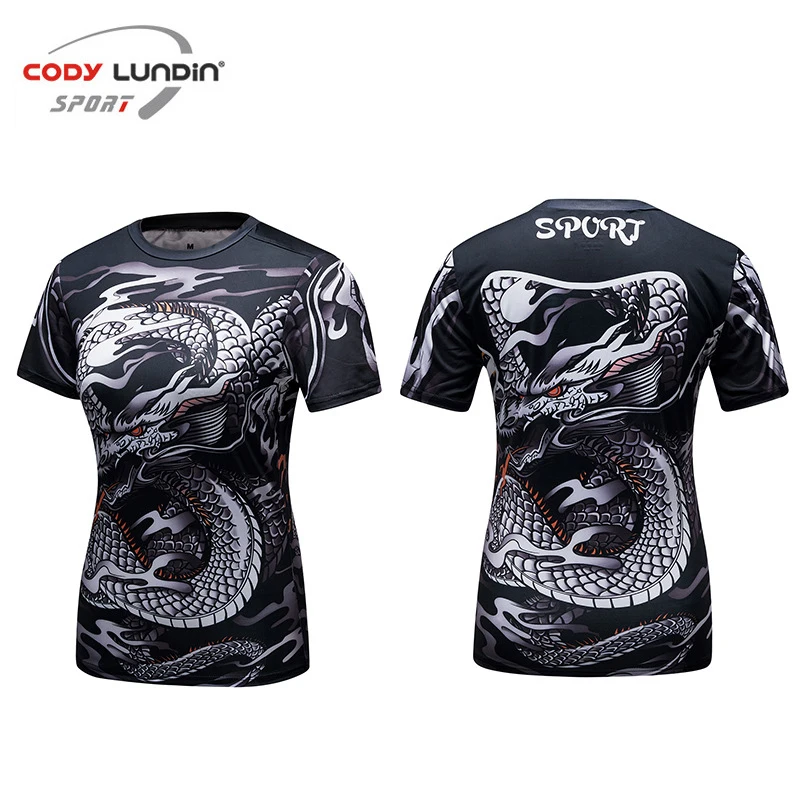 BBJ Rashguard T Shirts For Women Short Sleeve MMA Compression Muay Thai Kickboxing Gym Sportwear