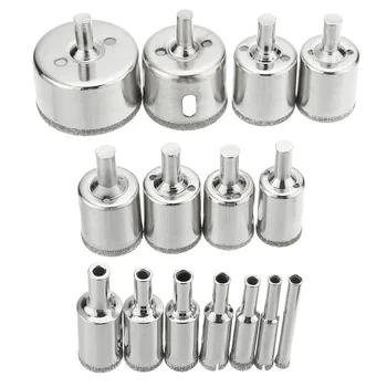 

15pcs/set Ceramic Flower Pots Hole Drilling Bit Set Hole Drill Bit Kit for Ceramic Diamond Glass Marble 6-50mm FP8