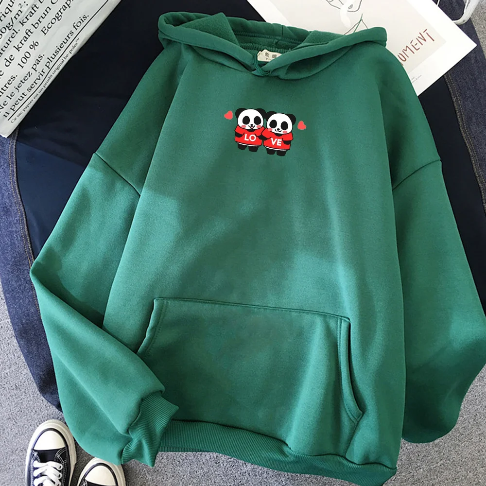 Kawaii принт панды толстовка с капюшоном Dragon Ball Harajuku с длинным рукавом толстовки Для женщин толстовки оверсайз Для женщин s толстовки