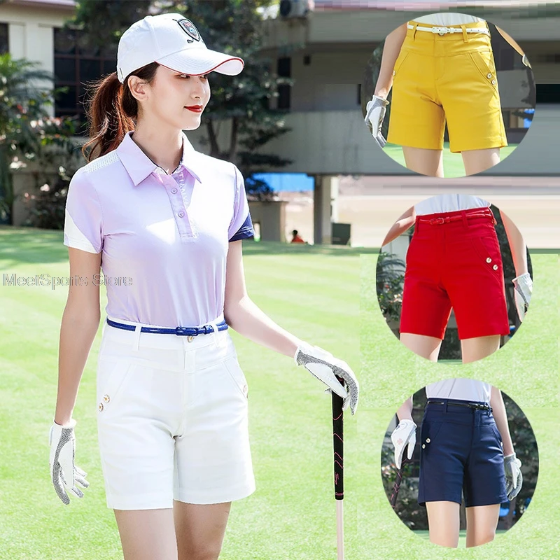 Pantalones cortos de Golf para Shorts deportivos ajustados elásticos de cintura alta, informales, transpirables, ropa de tenis y verano - AliExpress Deportes y entretenimiento
