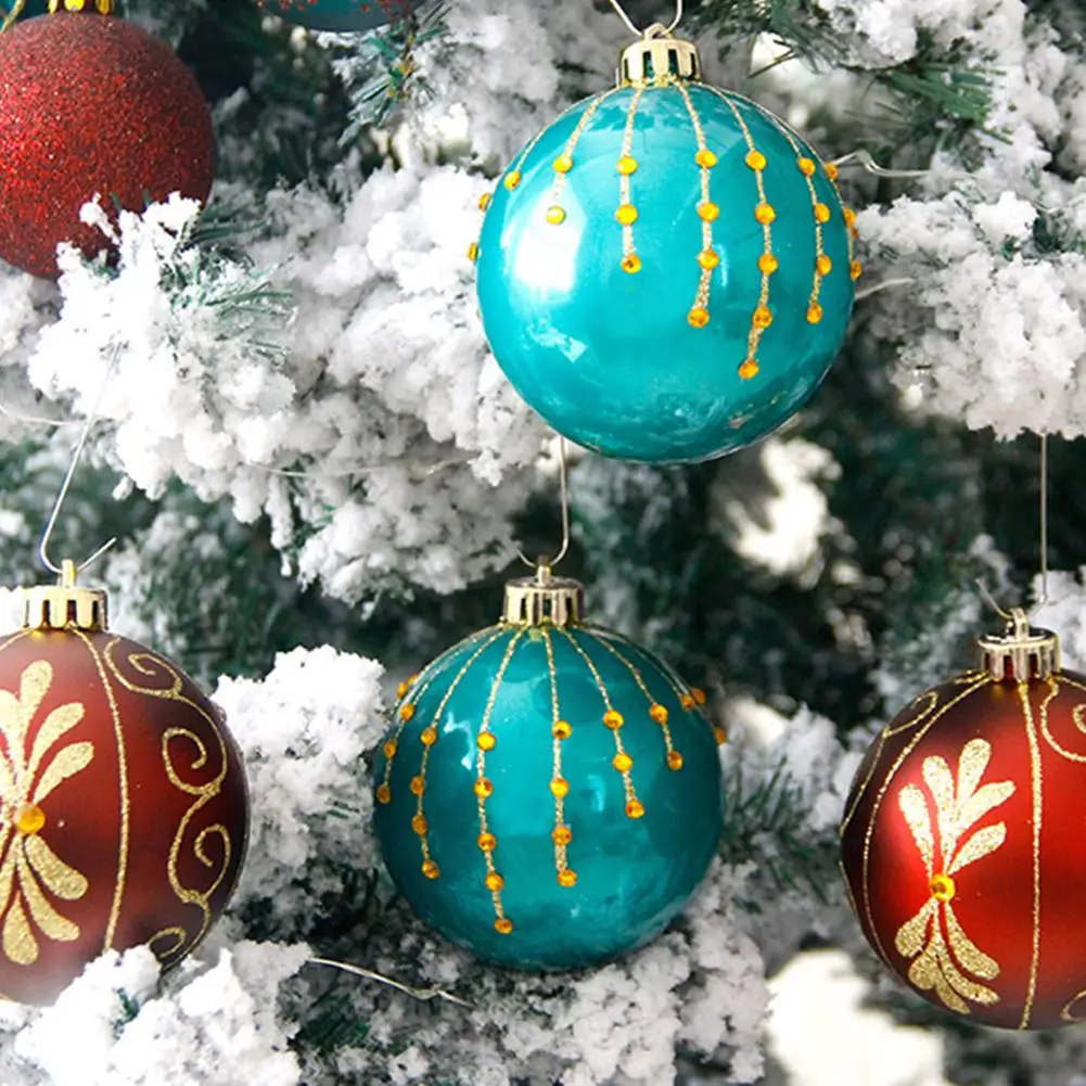 4 шт небьющиеся Рождественские елочные Подвески большие висячие шары украшения 8 см# BO
