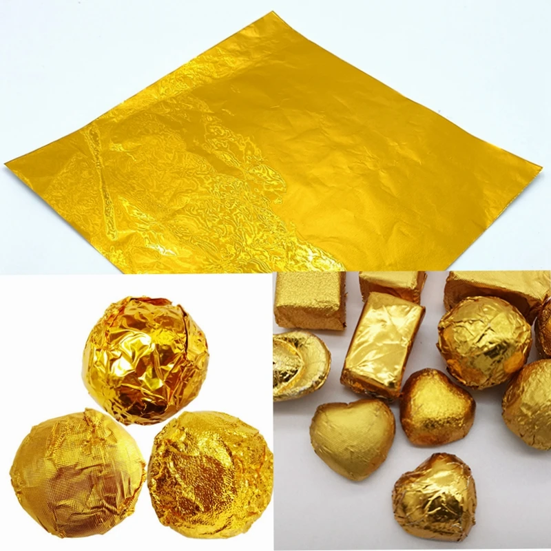 6x6 inch Gold Foil Candy Wrappers