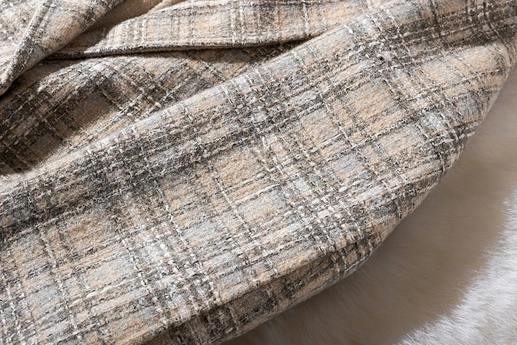 Cthink, хорошее качество, Блейзер, Стильное женское пальто Desigual, в клетку, шерсть, твид для женщин, стильное, теплое, на одной пуговице, зимнее пальто для женщин
