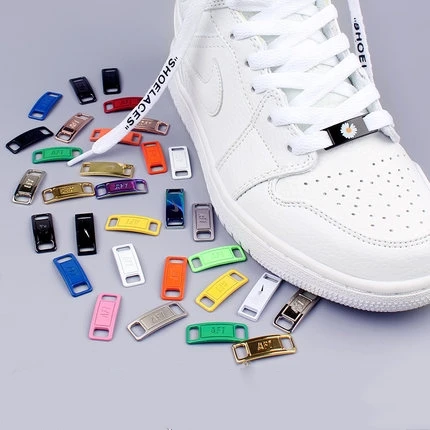 2 unids/par cordones hebilla de Metal cordones AF1 agujetas con hebilla accesorios de Metal de bloqueo DIY Kits para zapatillas encaje Metal hebilla