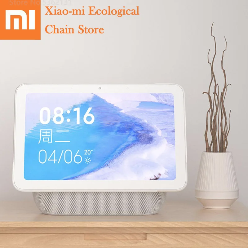 New Xiaomi AI Touch Screen Bluetooth 5.0 Speaker Pro 8 inch Digital Display Alarm Clock WiFi Smart