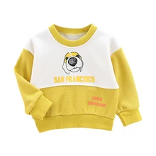 Одежда для маленьких мальчиков Новые Осенние Топы с рисунком хаски и буквенным принтом модные трендовые свитшоты для маленьких мальчиков