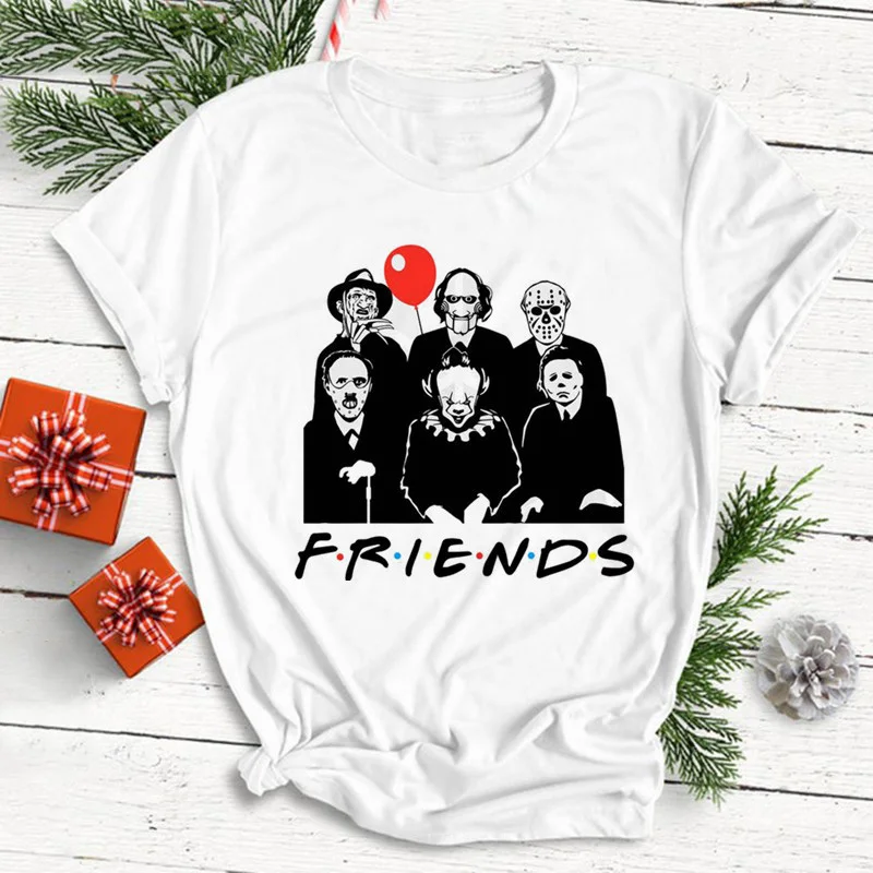 Хоррор с надписью ТВ шоу Friends (друзья) Футболка для женщин в Корейском стиле