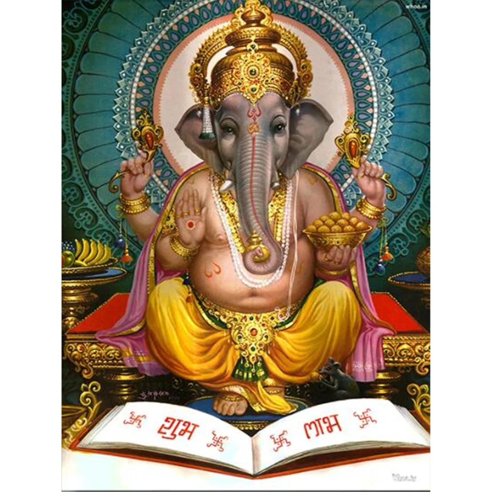Buddha India Ganesha DIY 11CT Cross Stitch Embroidery Kits Craft Needlework Set Cotton Thread Printed Canvas Dropshipping | Дом и сад