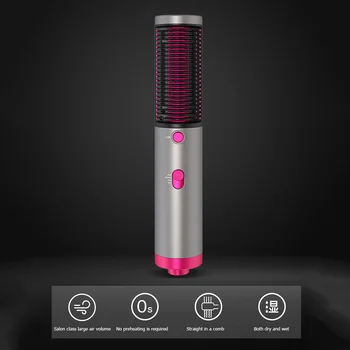 

Hair Dryer Hot Air Hair Straightener Brush Hair Styling Tool 2 in 1 Comb Curling Lightweight Easily Carrying Hair Part
