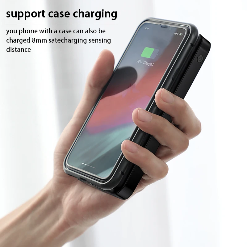 Baseus Qi Wireless Charger Power Bank 10000mAh USB PD Fast Charging External Battery Portable Charger Travel Powerbank For Phone