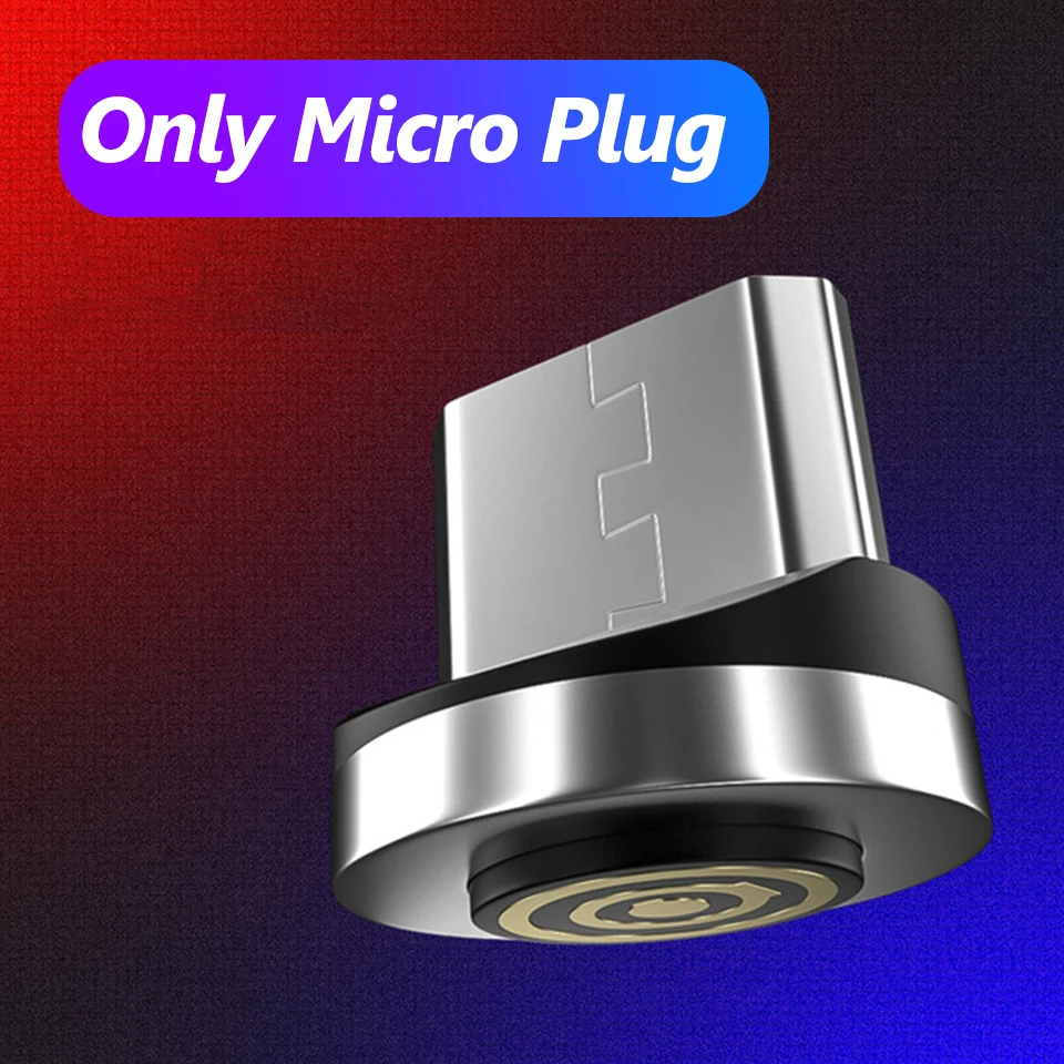 Only Micro Plug Магнитный кабель Venroii usb type C 3A для быстрой зарядки Micro шнур для samsung Android Phone USBC кабель для передачи данных для Xiaomi Redmi Note 8 7 - Цвет: Only Micro Plug
