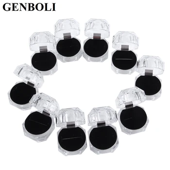 

10pcs/lot Acrylic Crystal Ring Storage Conainer Display Boxes Case Transparent Package Box for Jewelry Packaging Transparent