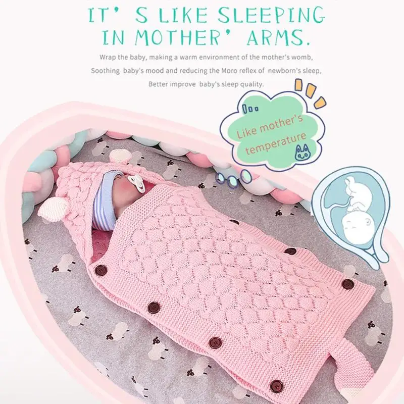 Модный спальный мешок с капюшоном реквизит для фотосъемки трикотажный Пеленальный анти кик одеяло снижение новорожденных Morrow Reflex Пробуждение