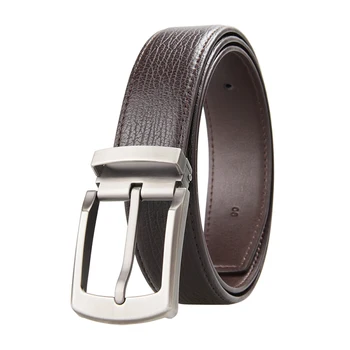 

Men Belt Genuine Leather Luxury High Quality Brand Automatic Buckle Brown Black Belts Formal Pin Belt for Men 120cm Gift