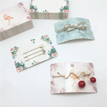 

100Pcs MultiDesign New Arrival Jewelry Package & Display Cards Paper Girl's Hair Clip Cards Paper Hair Ornaments Packing Card