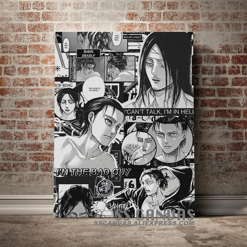 新劇の京人エレン イェーガー進撃の巨人キャンバス絵画装飾壁画アート写真家のリビングルームの装飾プリントポスター 絵画 書道 Aliexpress