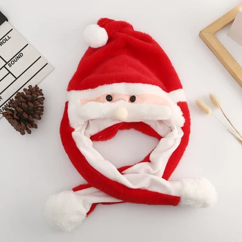 

LED Christmas Hat Christmas Light Up Thick Plush Hat Christmas Gift For Kids Xmas 2021 New Year Decorations Party Warmer Cap
