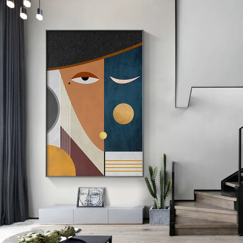 Geometric Abstract Canvas Poster Print Modern Wall Art Painting Home Decoration 