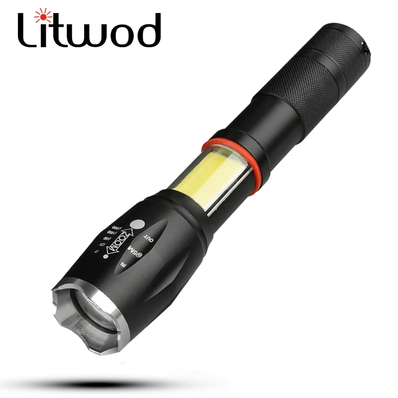 

Z201005A LED Flashlight 50000LM XML-T6 COB Zoomable Aluminum alloy Tactics lantern waterproof Torch For Camping Portable light