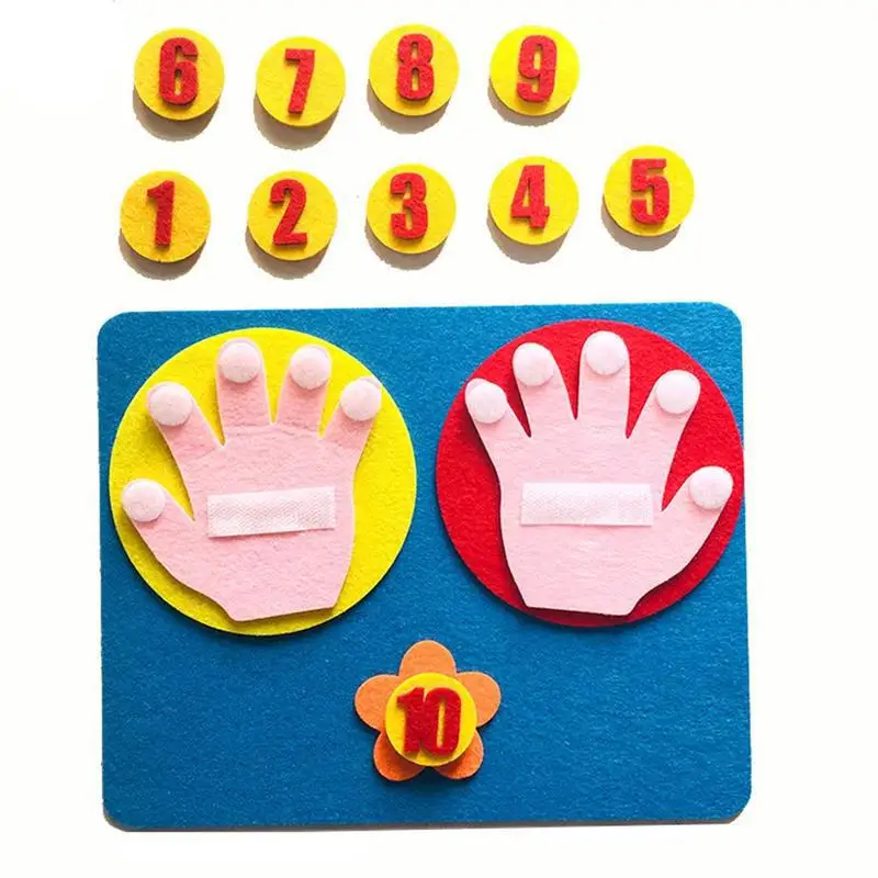 Детские математические игрушки Пальчиковый счет 1-10 нетканый детский сад Обучение Математика образовательная игрушка на палец набор чисел математический обучающий - Цвет: A