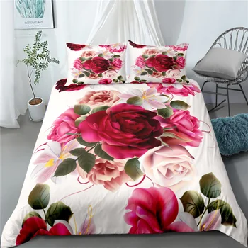 

yi chu xin red rose bedding set queen size comforter sets Duvet Cover king size bedding set