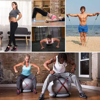 

Durable TPR Puller Muscle Training Equipment Fitness Pull Rope Tension Band Removable Stretch Arm Apparatus Chest Expander