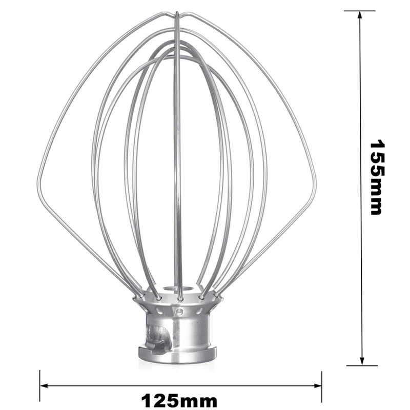 Stainless Steel Wire Whip Mixer Attachment for Kitchenaid K45Ww 9704329 Flour Cake Balloon Whisk Egg Cream Stirrer