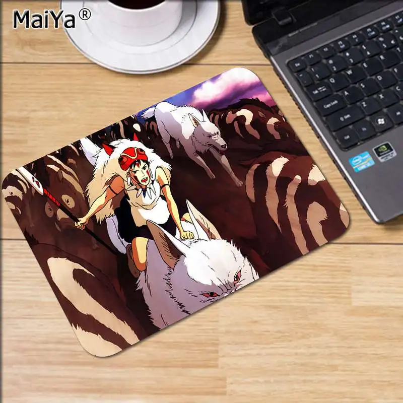 No Lock Edge25x29cm MaiYa Princess Mononoke высокоскоростной коврик для мыши резиновый компьютерный игровой коврик для мыши - Цвет: No Lock Edge25x29cm